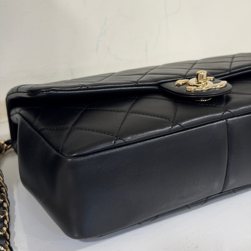 Chanel Cf25 22s 2ways黑金口蓋包 芯片款 #全新全配 #全網最低💰-12