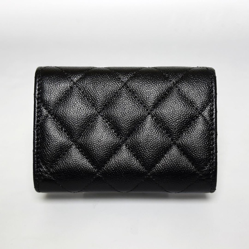 🌷Chanel 稀有金色大雙C魚子醬皮三折短夾錢包皮夾｜經典花紋✦fufu style 精品✦ 氣質款｜-3