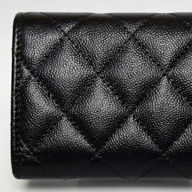 🌷Chanel 稀有金色大雙C魚子醬皮三折短夾錢包皮夾｜經典花紋✦fufu style 精品✦ 氣質款｜-7