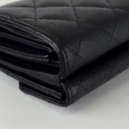 🌷Chanel 稀有金色大雙C魚子醬皮三折短夾錢包皮夾｜經典花紋✦fufu style 精品✦ 氣質款｜-13