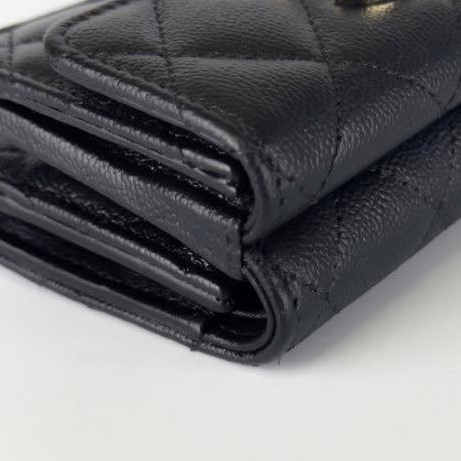 🌷Chanel 稀有金色大雙C魚子醬皮三折短夾錢包皮夾｜經典花紋✦fufu style 精品✦ 氣質款｜-14