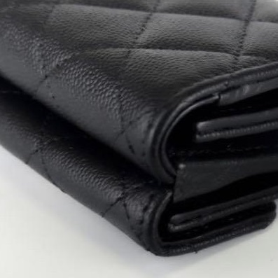 🌷Chanel 稀有金色大雙C魚子醬皮三折短夾錢包皮夾｜經典花紋✦fufu style 精品✦ 氣質款｜-15