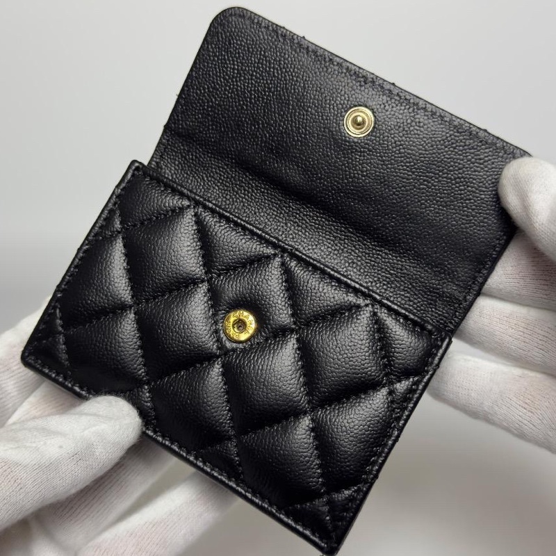 🌷Chanel 稀有金色大雙C魚子醬皮三折短夾錢包皮夾｜經典花紋✦fufu style 精品✦ 氣質款｜-19