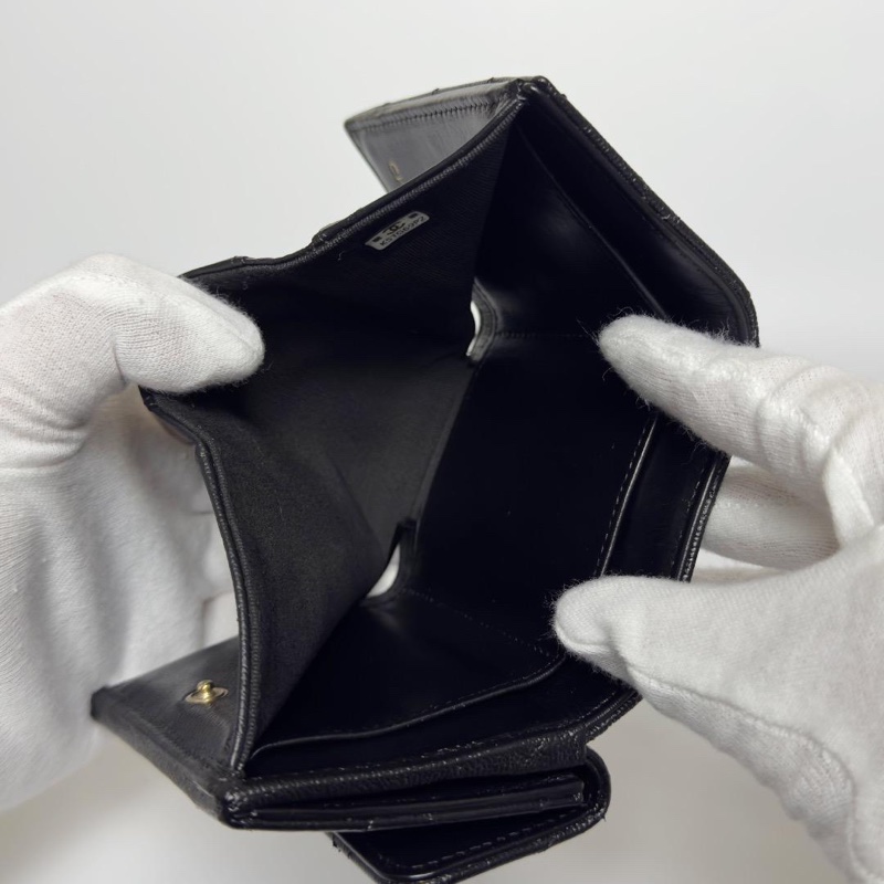 🌷Chanel 稀有金色大雙C魚子醬皮三折短夾錢包皮夾｜經典花紋✦fufu style 精品✦ 氣質款｜-22