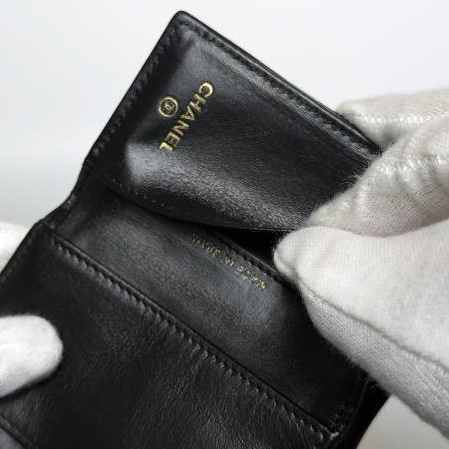 🌷Chanel 稀有金色大雙C魚子醬皮三折短夾錢包皮夾｜經典花紋✦fufu style 精品✦ 氣質款｜-24