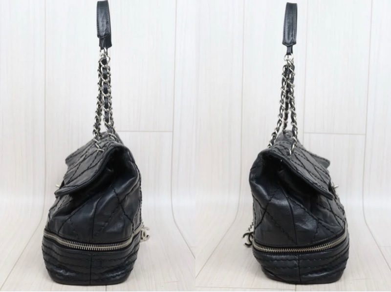 「JL精品代購」9新 Chanel 香奈兒黑銀擴層機場包-3