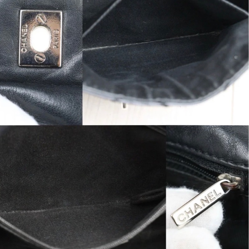 「JL精品代購」9新 Chanel 香奈兒黑銀擴層機場包-8