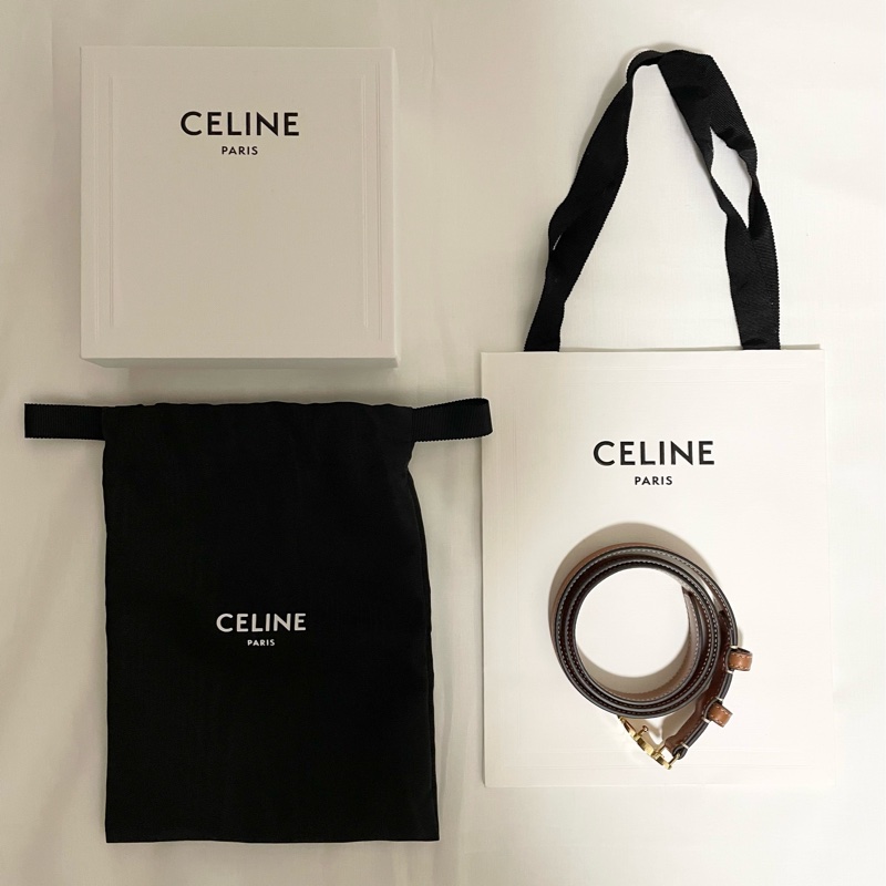 Celine  金棕 凱旋門 皮帶 腰帶 TRIOMPHE 18mm-1
