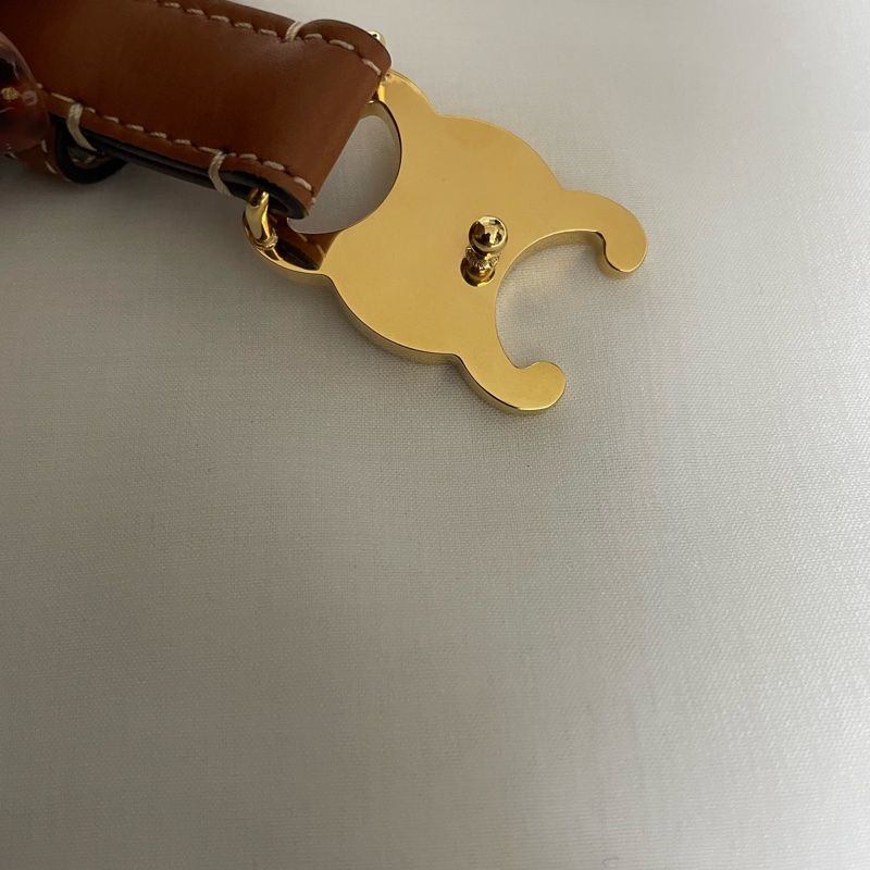 Celine  金棕 凱旋門 皮帶 腰帶 TRIOMPHE 18mm-11