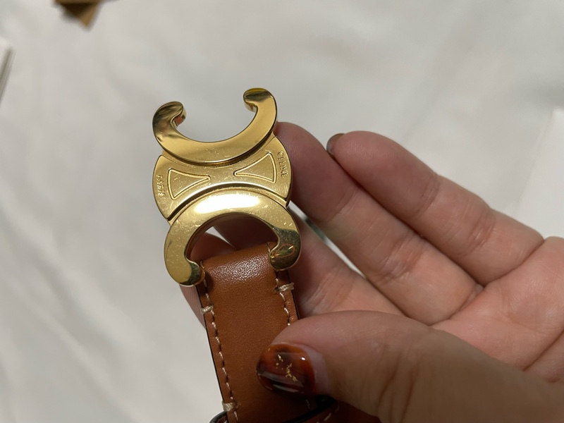 Celine  金棕 凱旋門 皮帶 腰帶 TRIOMPHE 18mm-26