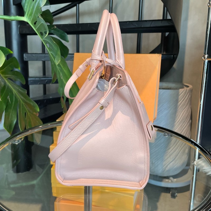 SAINT LAURENT Ysl cabas 粉紅色牛皮 小號 金扣 手提包肩背包-3