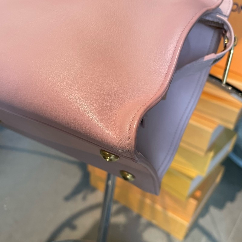 SAINT LAURENT Ysl cabas 粉紅色牛皮 小號 金扣 手提包肩背包-7