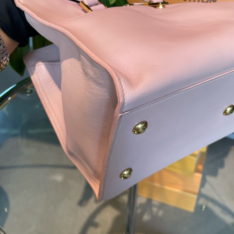 SAINT LAURENT Ysl cabas 粉紅色牛皮 小號 金扣 手提包肩背包-8