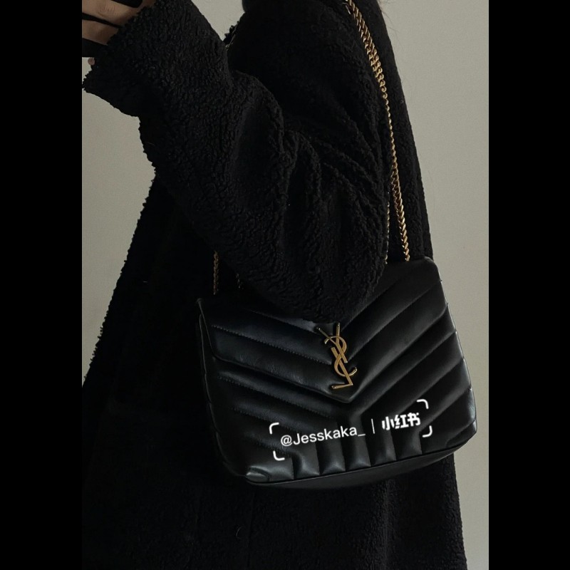YSL Saint Laurent 聖羅蘭 loulou黑金 鍊條包 肩背包 斜背包-0