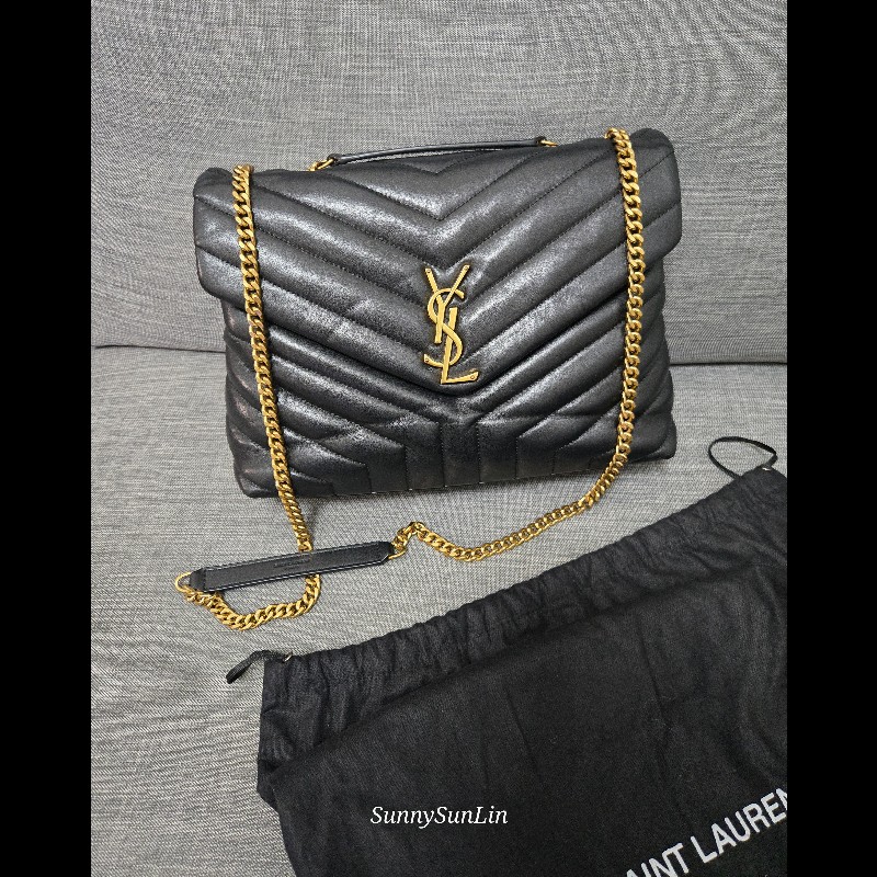 YSL Saint Laurent 聖羅蘭 loulou黑金 鍊條包 肩背包 斜背包-8