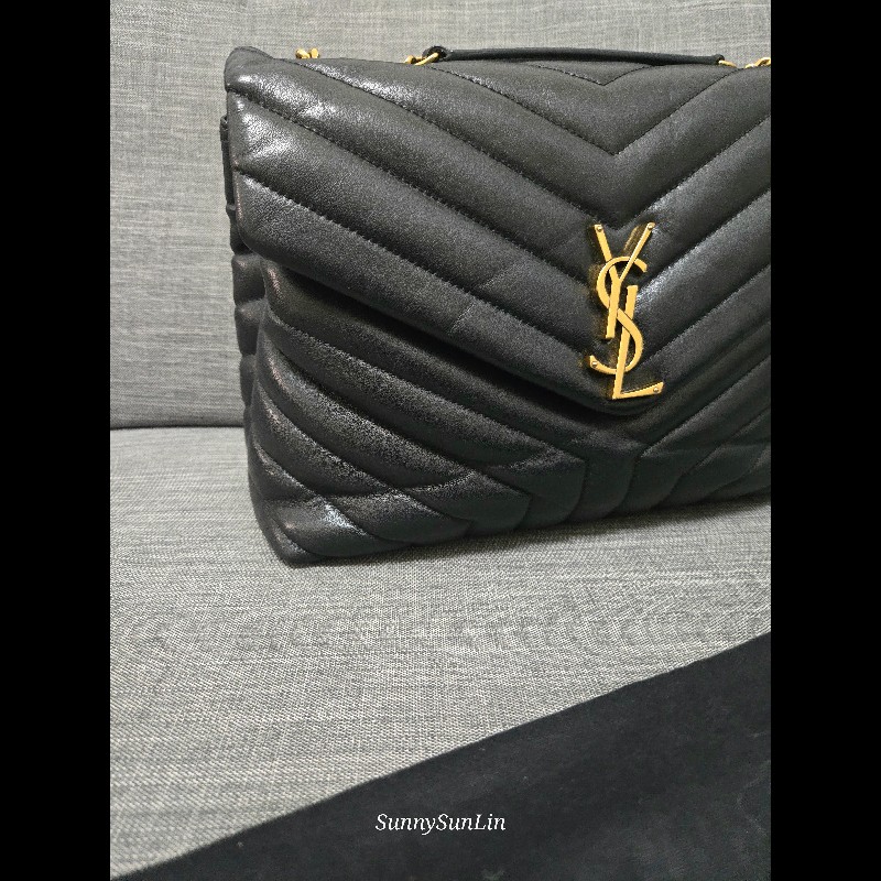 YSL Saint Laurent 聖羅蘭 loulou黑金 鍊條包 肩背包 斜背包-9