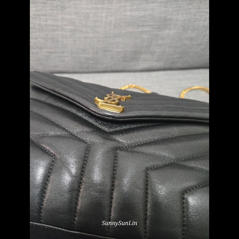 YSL Saint Laurent 聖羅蘭 loulou黑金 鍊條包 肩背包 斜背包-24