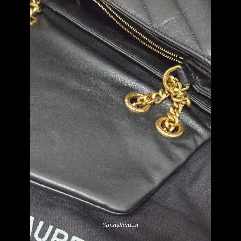 YSL Saint Laurent 聖羅蘭 loulou黑金 鍊條包 肩背包 斜背包-38