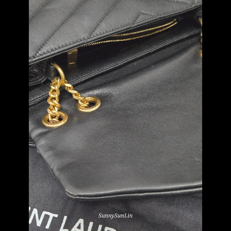 YSL Saint Laurent 聖羅蘭 loulou黑金 鍊條包 肩背包 斜背包-39