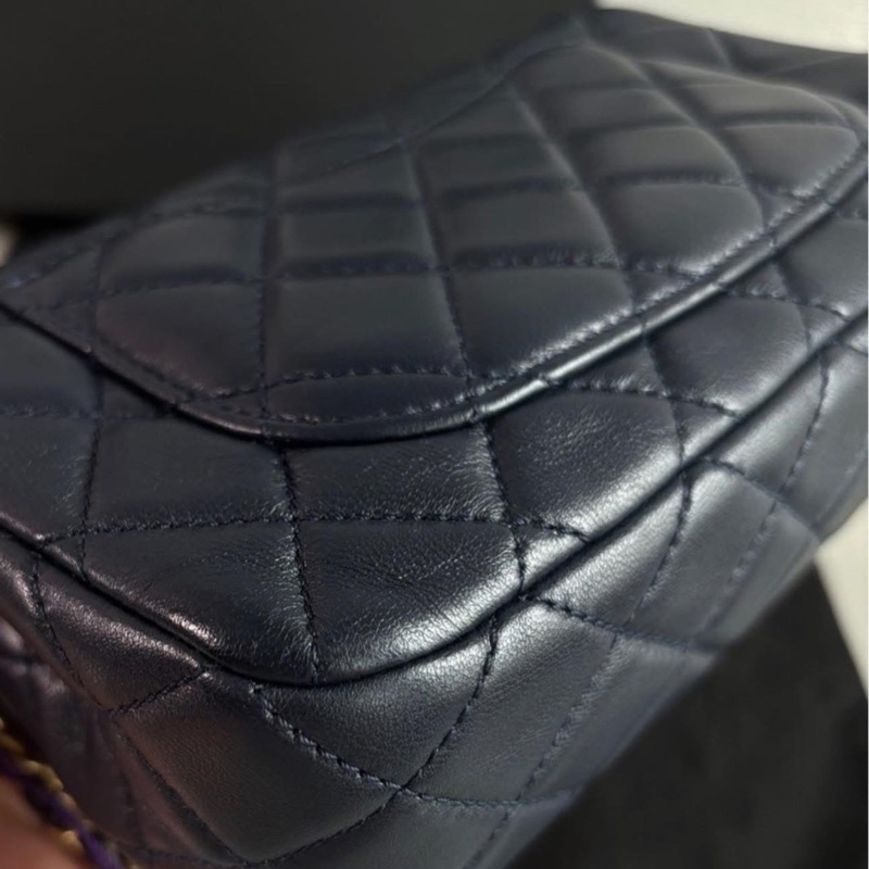 小巴黎二手名牌   Chanel mini coco 金球 午夜藍 黑夜藍-15