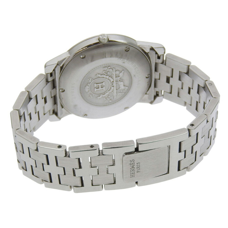 愛馬仕 Carrick 男士不鏽鋼石英錶，指針式顯示，白色錶盤-4