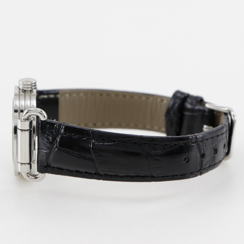 Salvatore Ferragamo 女士不鏽鋼和皮革石英腕錶,白色錶盤,模擬顯示-3