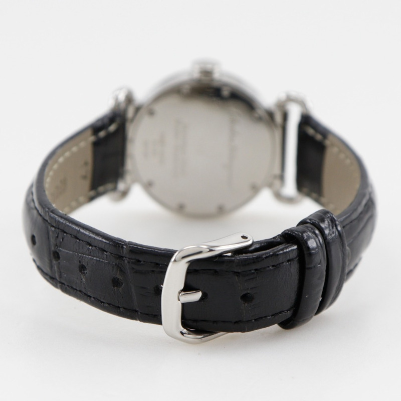 Salvatore Ferragamo 女士不鏽鋼和皮革石英腕錶,白色錶盤,模擬顯示-4