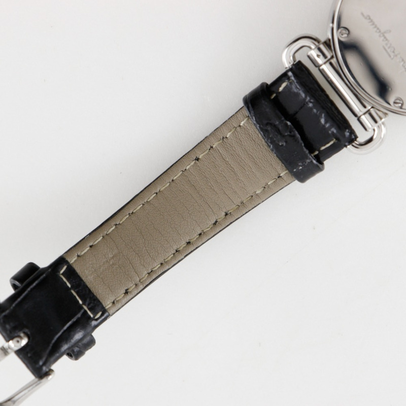 Salvatore Ferragamo 女士不鏽鋼和皮革石英腕錶,白色錶盤,模擬顯示-7