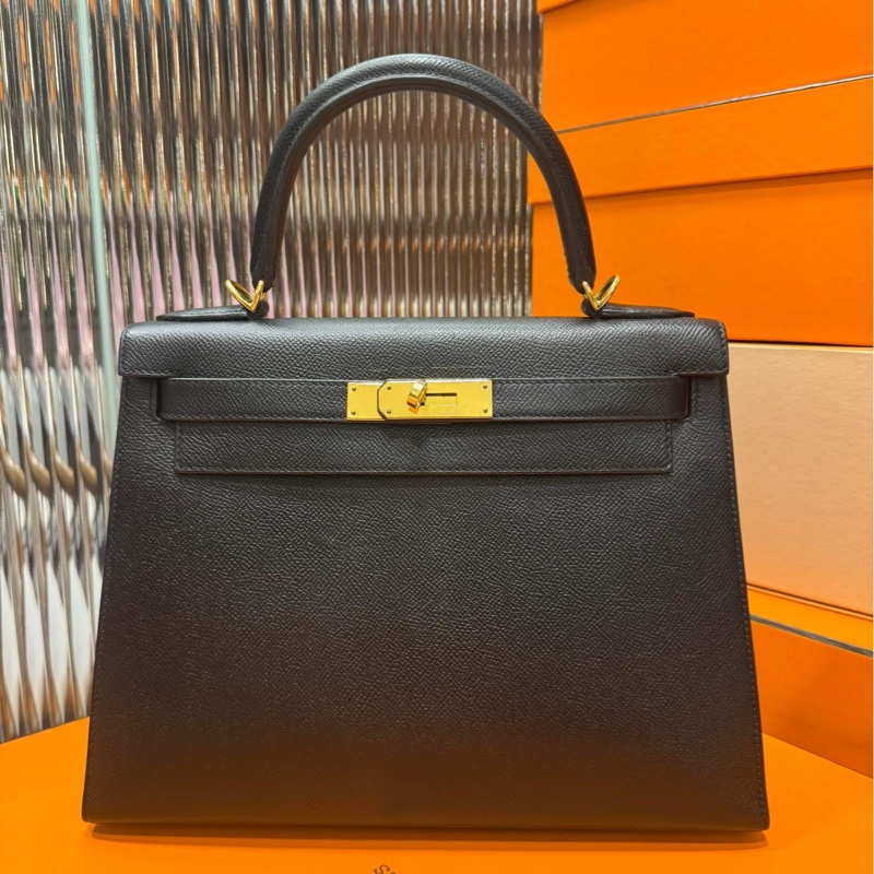 Hermes Kelly28 黑金外縫凱莉 🖤 C刻 很美的包很美的價錢 可遇不可求-0