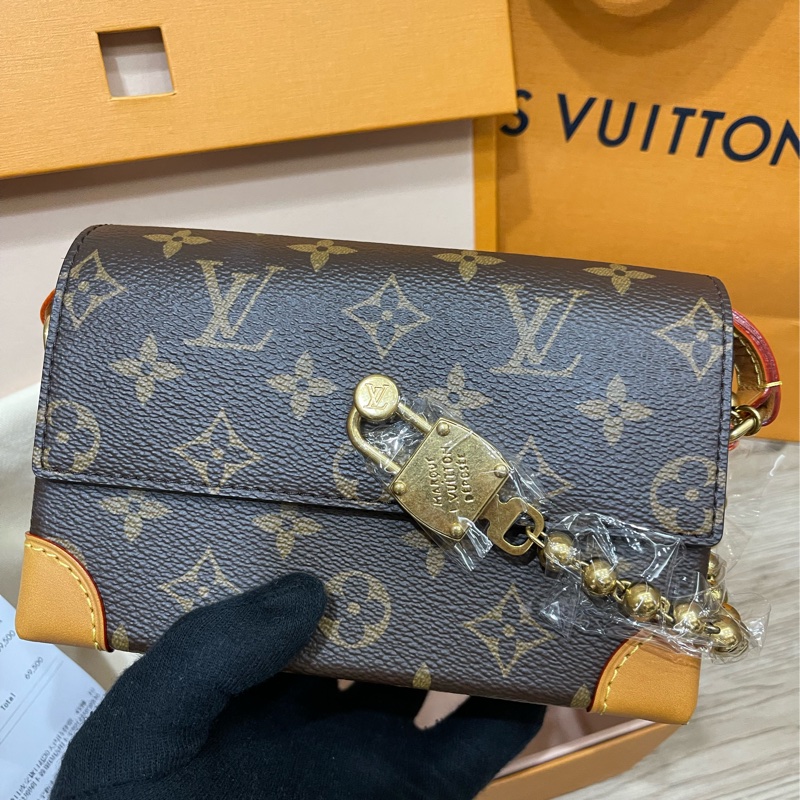 Lv新款老花小方包Steamer/台灣專櫃上個月才剛買/M14738-3