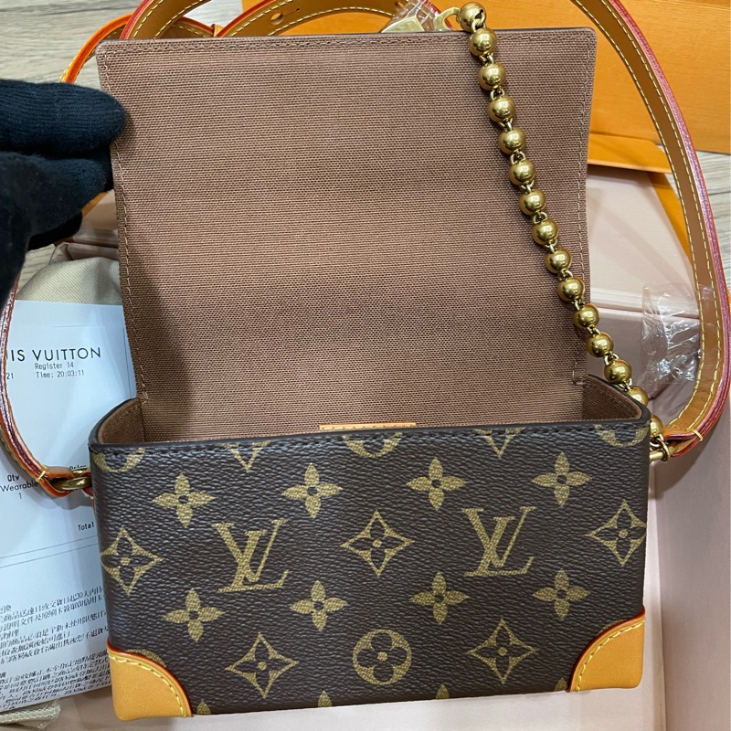 Lv新款老花小方包Steamer/台灣專櫃上個月才剛買/M14738-17