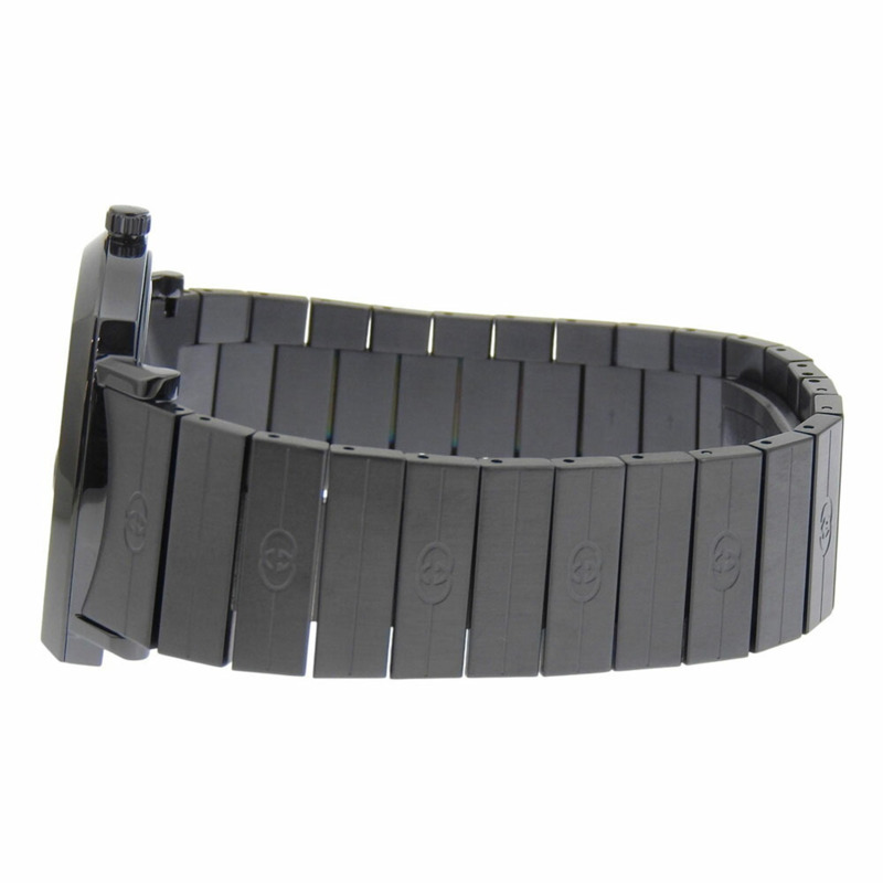 Gucci Grip腕錶，157.3不鏽鋼錶殼，黑色石英機芯，指針式顯示，男士錶盤-3