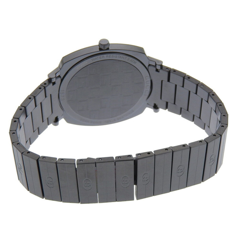 Gucci Grip腕錶，157.3不鏽鋼錶殼，黑色石英機芯，指針式顯示，男士錶盤-4