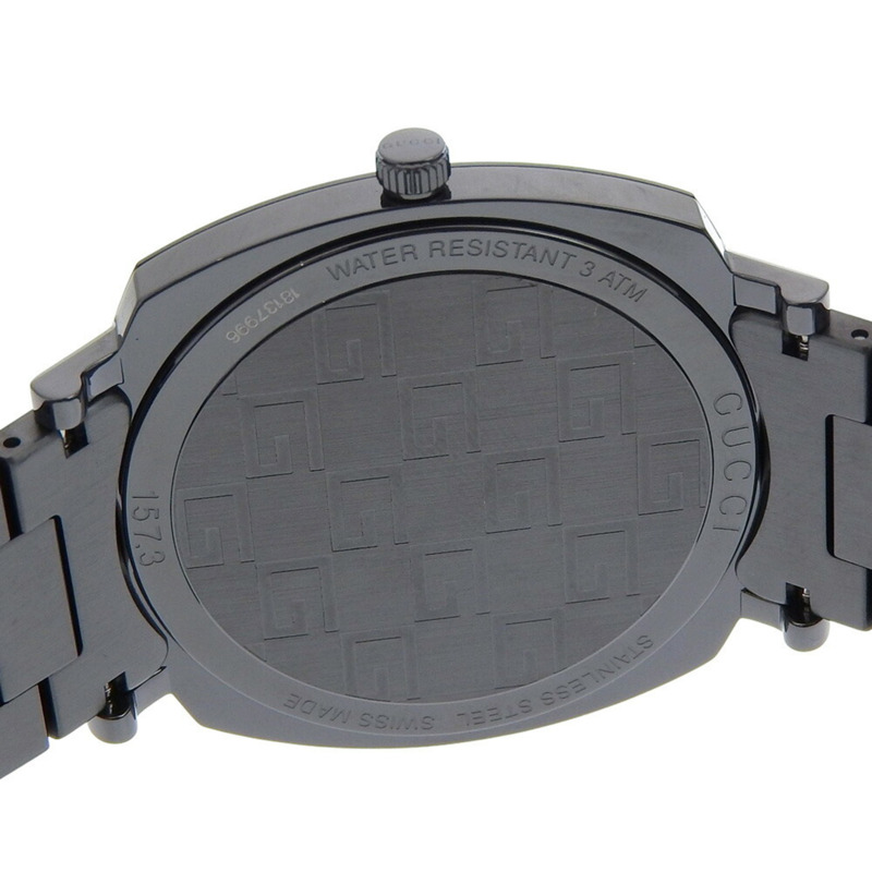 Gucci Grip腕錶，157.3不鏽鋼錶殼，黑色石英機芯，指針式顯示，男士錶盤-5