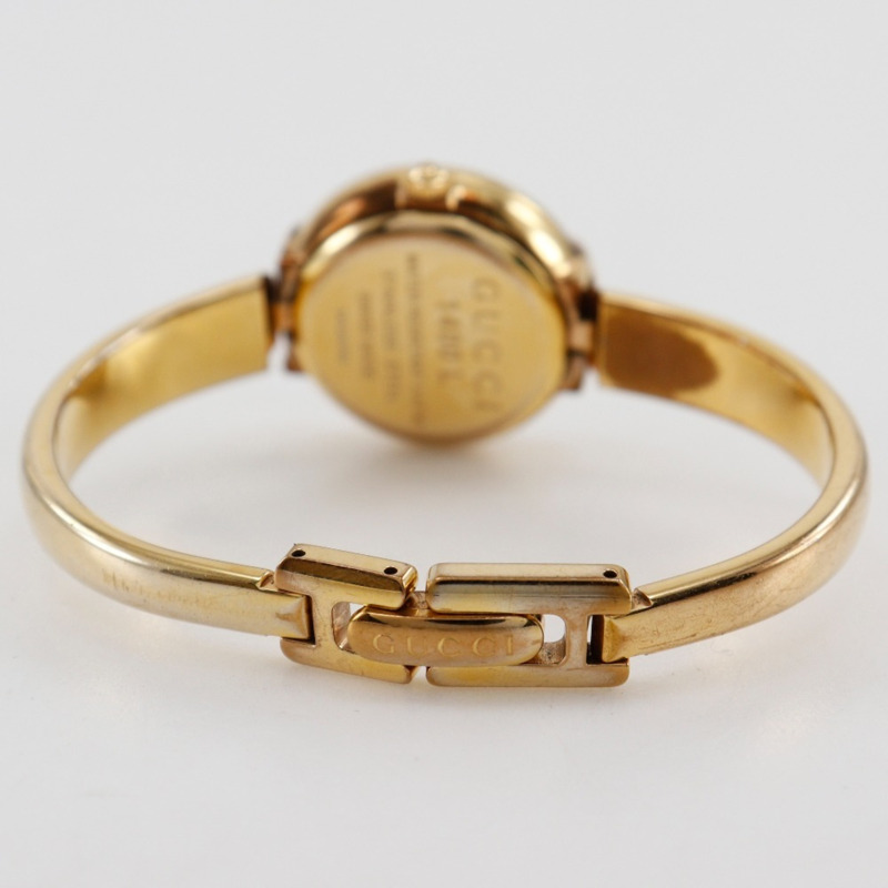 Gucci 1400L 女士腕錶，鍍金不鏽鋼錶殼，石英機芯，指針式顯示，白色錶盤-4