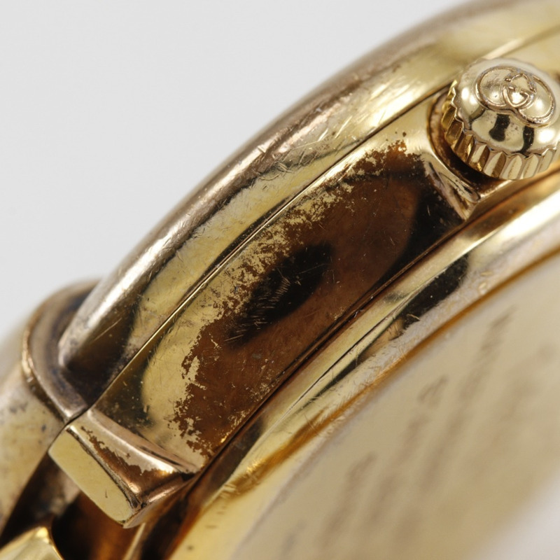 Gucci 1400L 女士腕錶，鍍金不鏽鋼錶殼，石英機芯，指針式顯示，白色錶盤-13