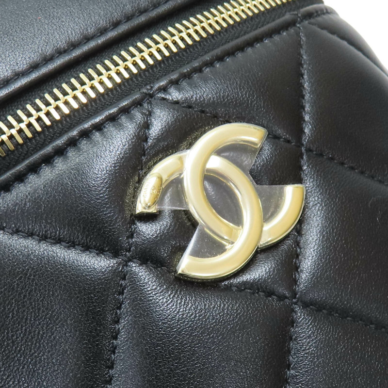黑色 羊皮 菱格紋 Trendy cosmetic case 鍊帶 化妝包 肩背包【CHANEL 香奈兒】-8