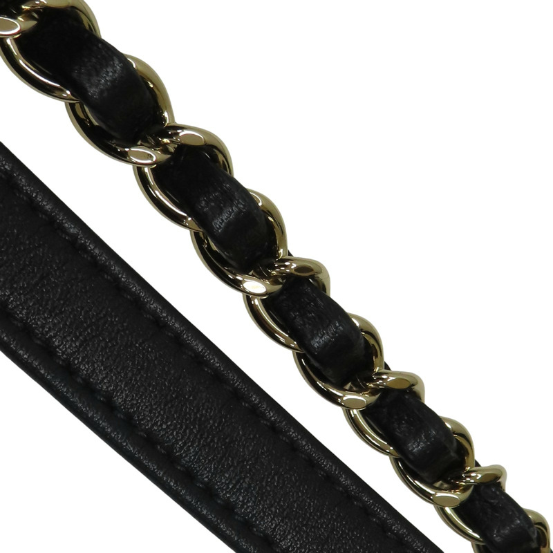 黑色 羊皮 菱格紋 Trendy cosmetic case 鍊帶 化妝包 肩背包【CHANEL 香奈兒】-17