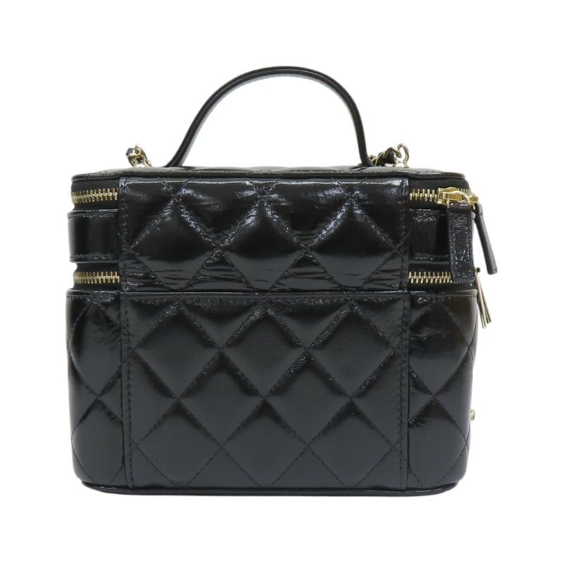 黑色 牛皮 菱格紋 化妝包 兩用包【CHANEL 香奈兒】-1