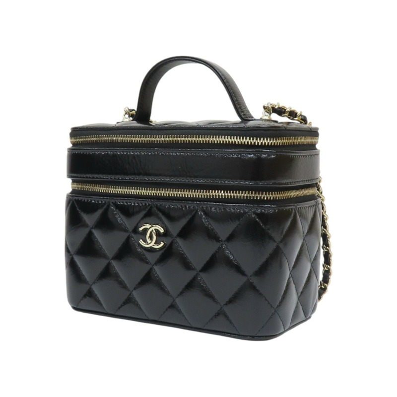 黑色 牛皮 菱格紋 化妝包 兩用包【CHANEL 香奈兒】-2