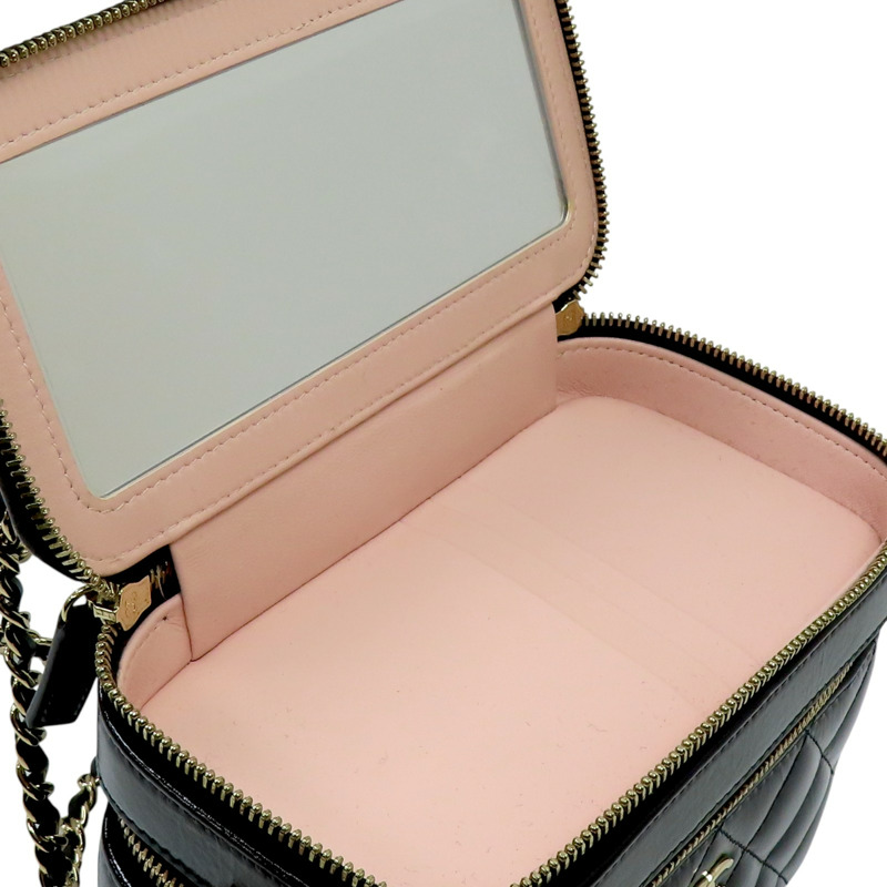 黑色 牛皮 菱格紋 化妝包 兩用包【CHANEL 香奈兒】-5