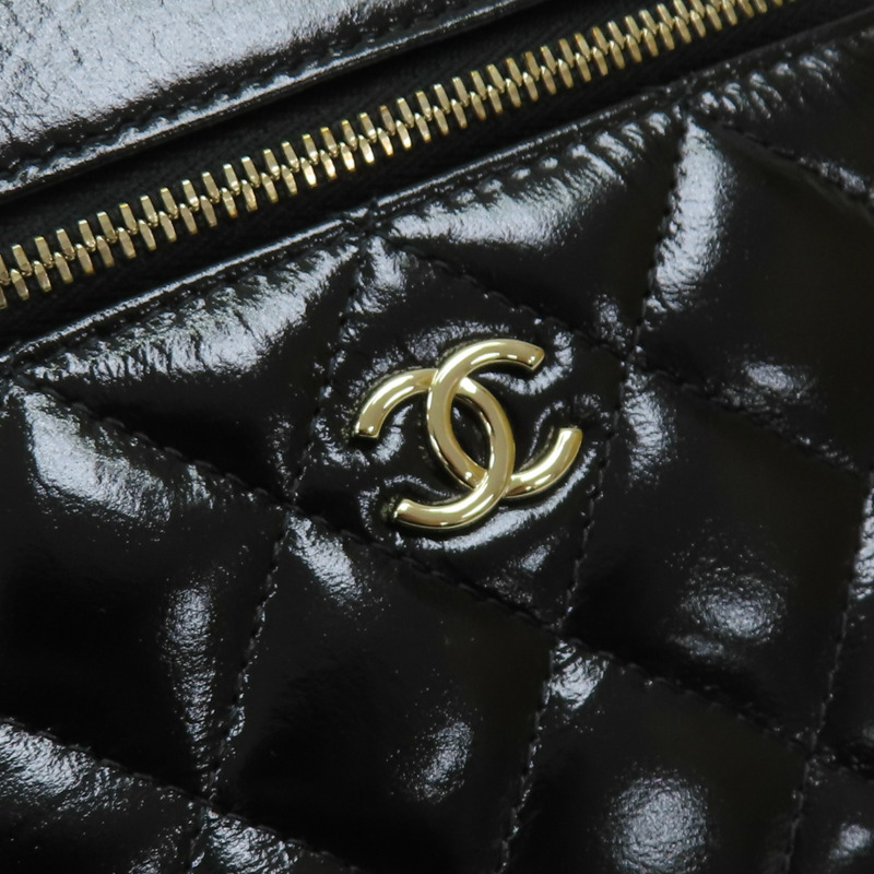 黑色 牛皮 菱格紋 化妝包 兩用包【CHANEL 香奈兒】-11