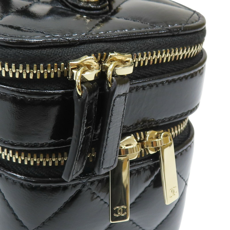 黑色 牛皮 菱格紋 化妝包 兩用包【CHANEL 香奈兒】-12