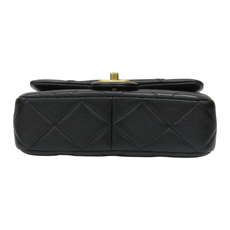 黑色 羊皮 菱格紋 珍珠調節 鍊帶 肩背包【CHANEL 香奈兒】 AS4861-3