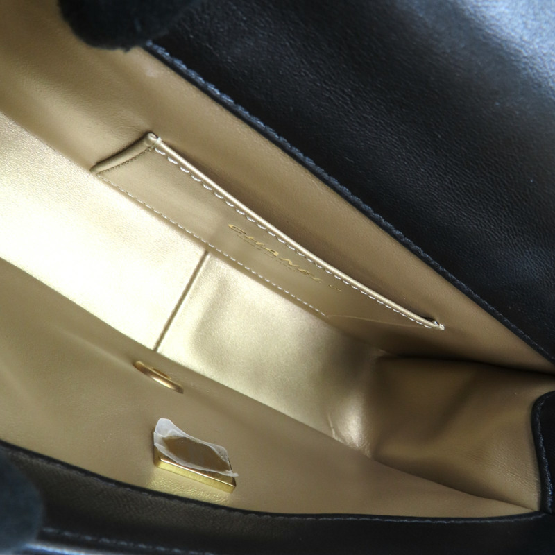 黑色 羊皮 菱格紋 珍珠調節 鍊帶 肩背包【CHANEL 香奈兒】 AS4861-4