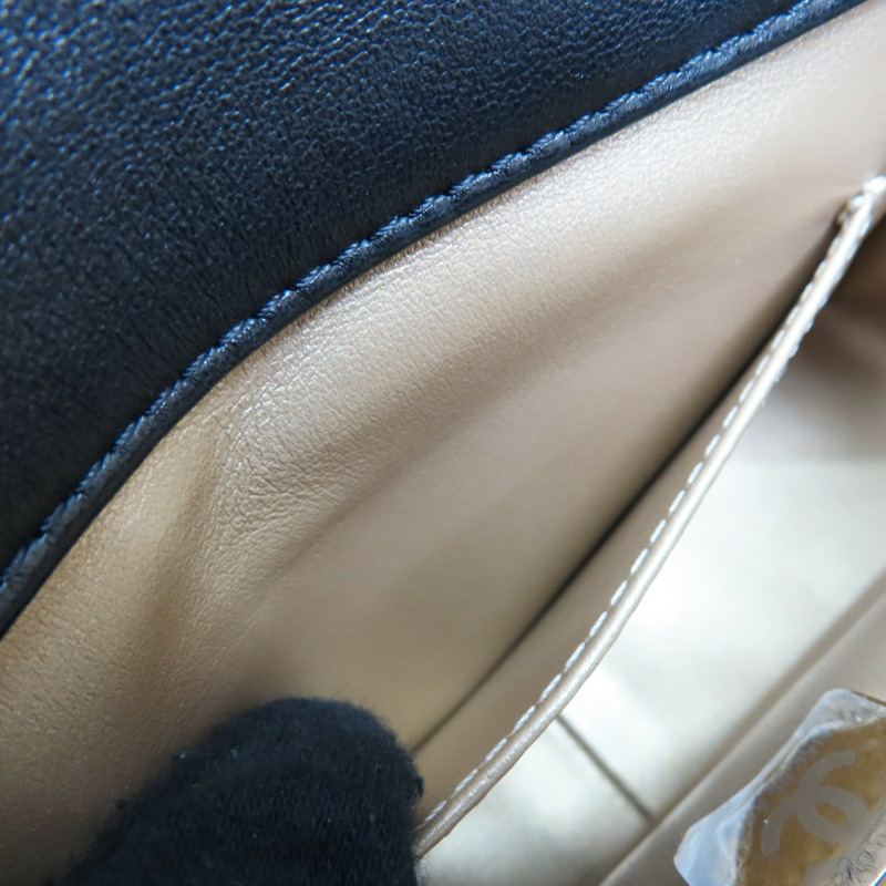 黑色 羊皮 菱格紋 珍珠調節 鍊帶 肩背包【CHANEL 香奈兒】 AS4861-5