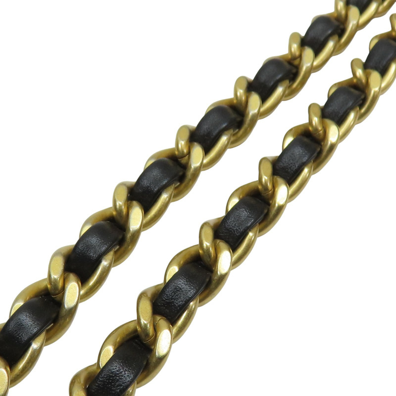 黑色 羊皮 菱格紋 珍珠調節 鍊帶 肩背包【CHANEL 香奈兒】 AS4861-17