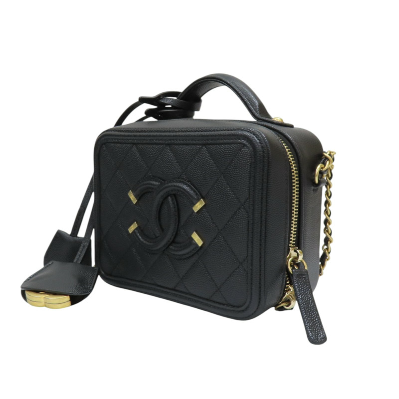 黑色 牛皮 CC Filigree Vanity 肩背包 A93342【CHANEL 香奈兒】 A93342-2