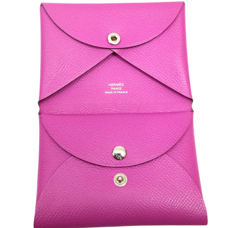 粉色牛皮 Calvi Duo 卡夾 名片夾 B刻【HERMES 愛馬仕】-4