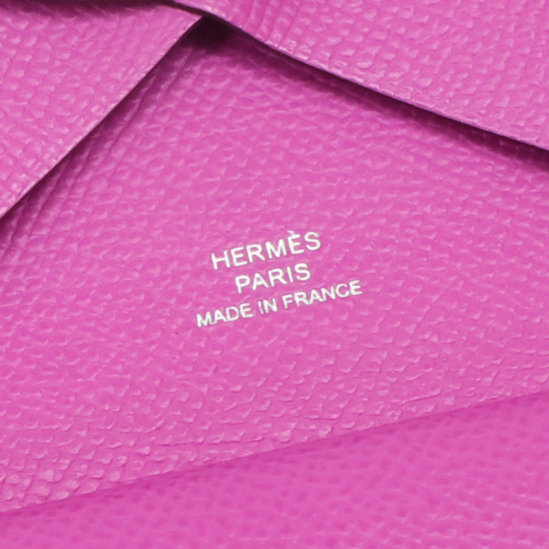 粉色牛皮 Calvi Duo 卡夾 名片夾 B刻【HERMES 愛馬仕】-8